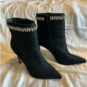 Express black suede boots worn once! Size 7